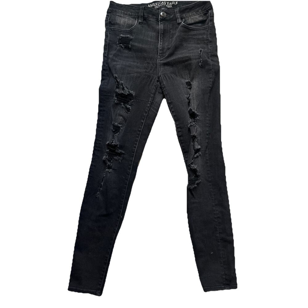 American Eagle Distressed Hi-Rise Jegging Super Super Stretch Women’s Size 8
